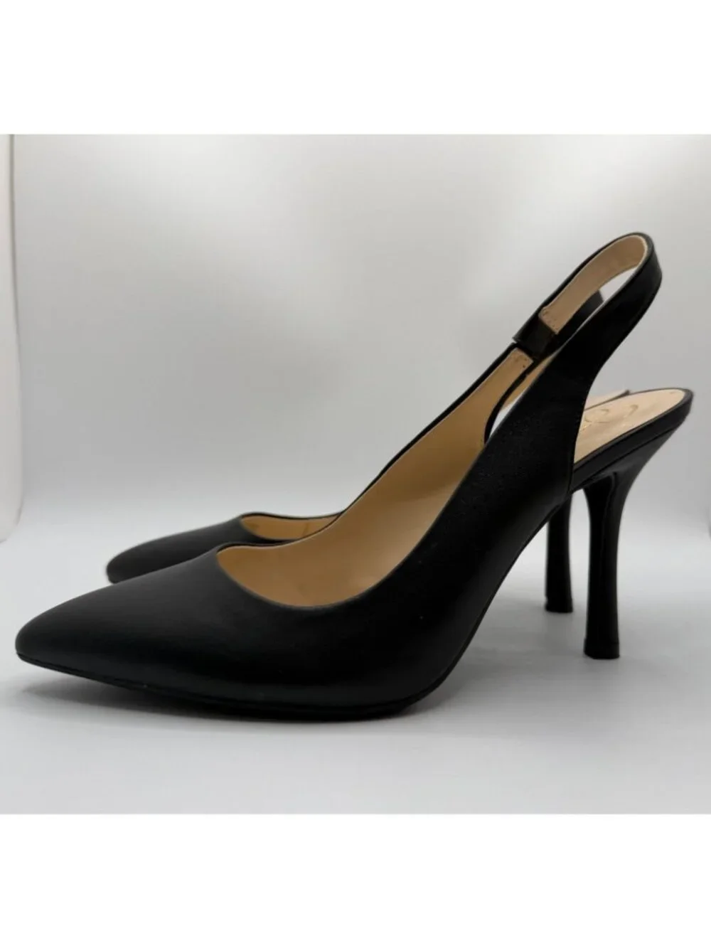 Jessica Simpson Hamya Classic Slingback Pumps Black Leather Women Size 9.5M
